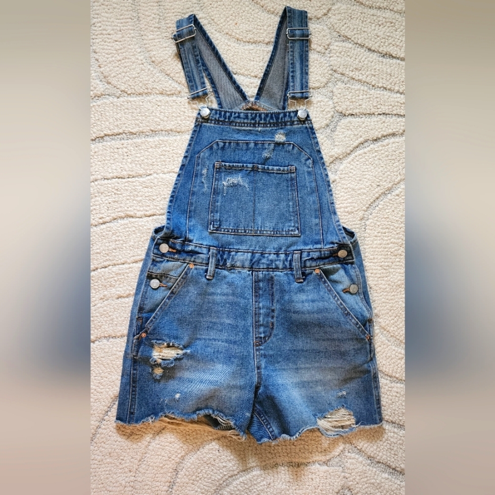 XS denim shortalls